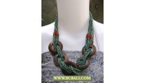 Turqouise Beaded Wrap mixed Wooden Fashion Necklace